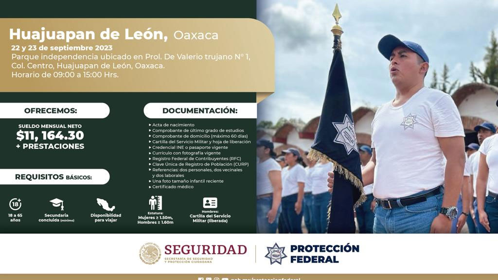 reclutaran elementos para cubrir vacantes de guardia de seguridad federal