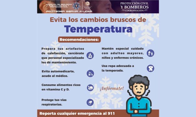 Protección Civil emite recomendaciones por bajas temperaturas