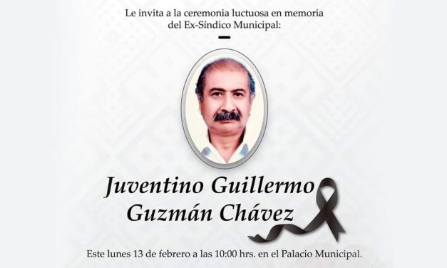 Fallece ex síndico Guillermo Guzmán Chávez